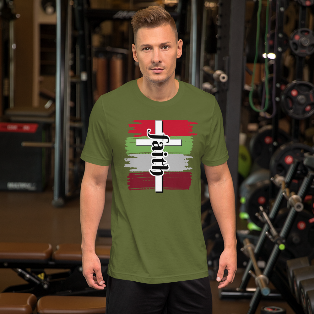 Faith, cross and brushes Short-Sleeve Unisex T-Shirt