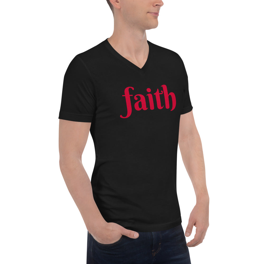 Faith Unisex Short Sleeve V-Neck T-Shirt